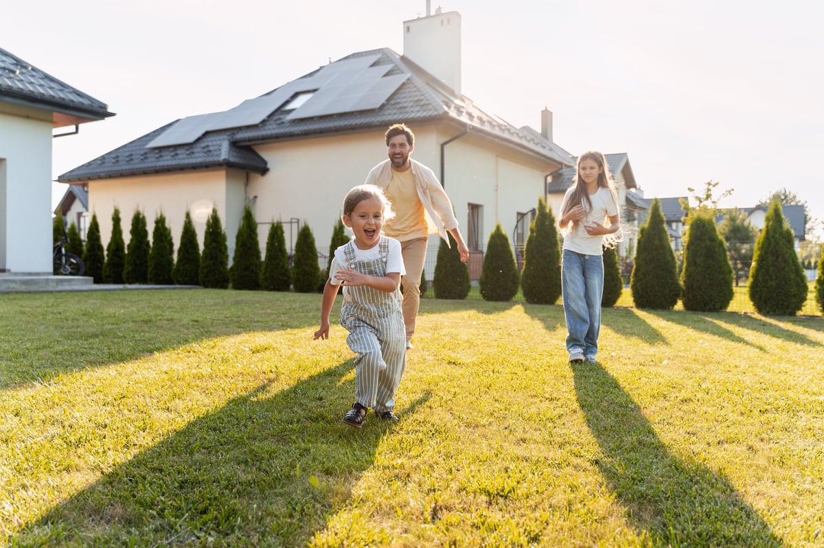 Modern granny flat with solar panels and lawn area in the Sutherland Shire