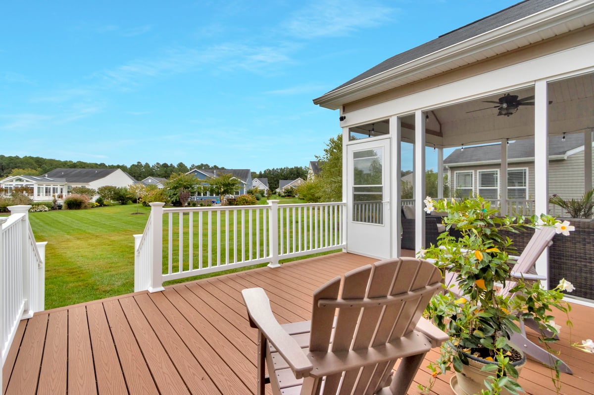 Timber deck with outdoor seating overlooking greenery in Burraneer Sutherland Shire by ACG Built