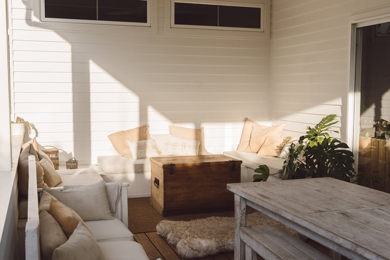 Sunlit alfresco entertaining area in Caringbah home renovation by ACG Built